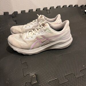 ASICS Women's Athletic Shoes - White with Pink Accents